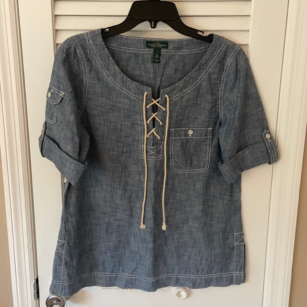 LRL Ralph Lauren jeans Co. denim top with chest pocket size S